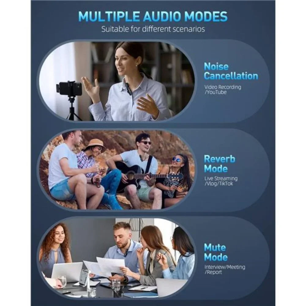 2 Pack Wireless Lavalier Microphones for iPhone - Crystal Clear Sound Quality